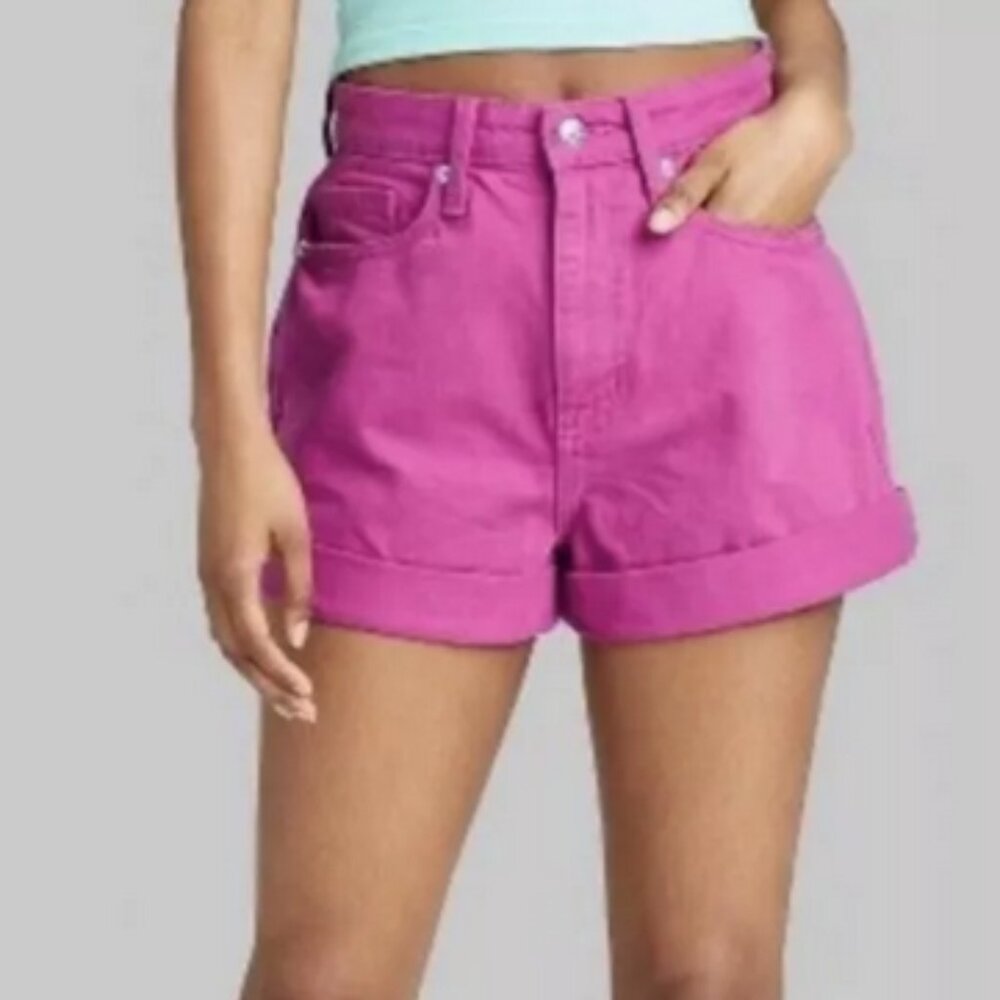 Wild Fable Highest Rise Mom Shorts.  Magenta Pink.  Size 4. EUC.